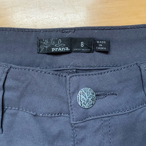 PrAna Gray Nylon Skinny Pants Women's Sz 8 Short Inseam Hiking outdoor Pants - Picture 7 of 7